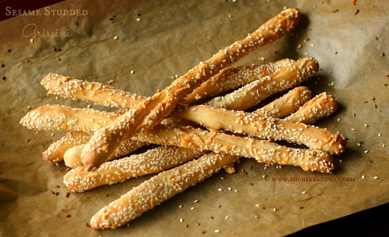 Ruchik Randhap (Delicious Cooking) Sesame Studded Grissini (Breadsticks) Breadbakers