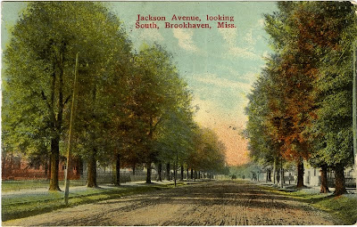 REAL PHOTO BROOKHAVEN MISSISSIPPI DRUG STORE ADVERTISING POSTCARD COPY CARS