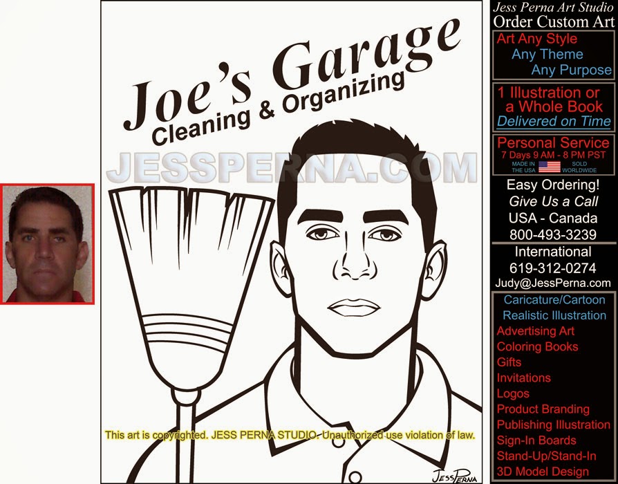 Nice Garage Cleaning And Organizing Part - 9: Garage Cleaning And Organizing Service Cartoon Flier, Business Card