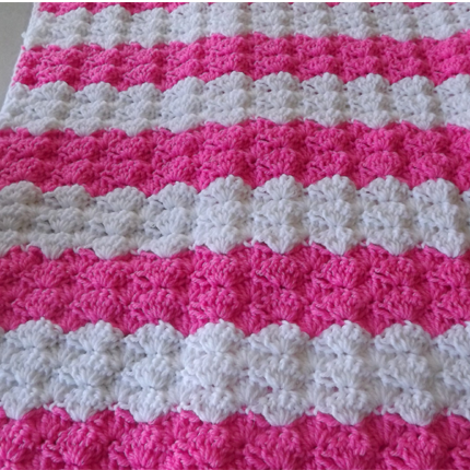 Pink and White Shells Baby Afghan (Free Pattern)