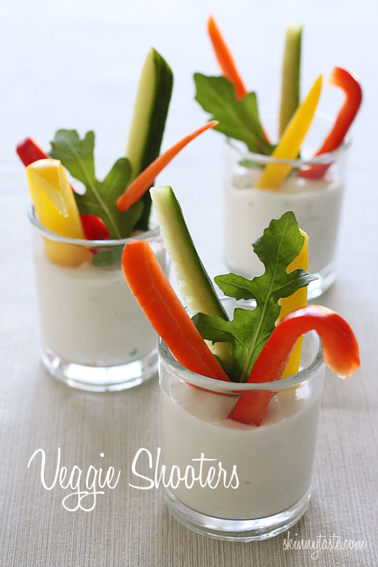 Veggie Shooters (Crudites with Skinny Ranch Dip) Skinnytaste