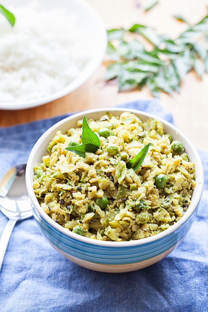 PaakaShaale Cabbage and green peas curry