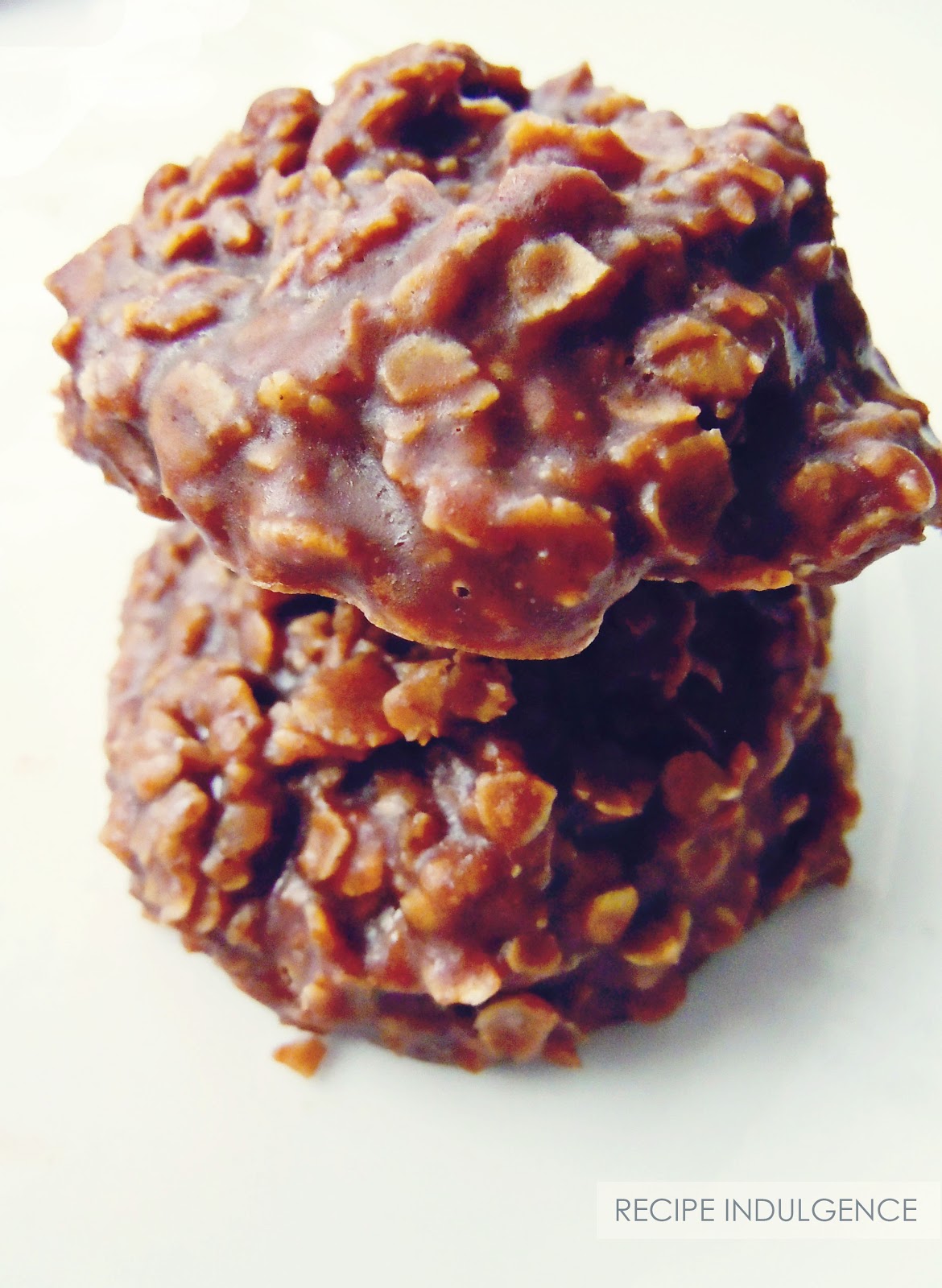Recipe Indulgence No Bake, Chocolate Peanut Butter and Oatmeal Cookies
