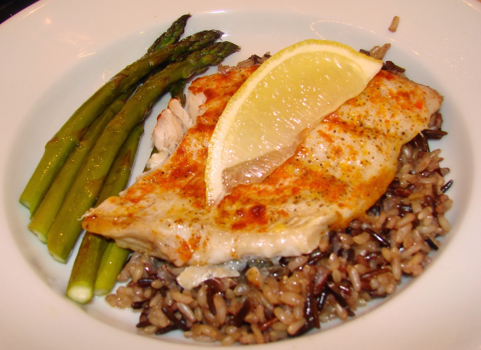 Granola Family: Broiled Whitefish with Roasted Asparagus
