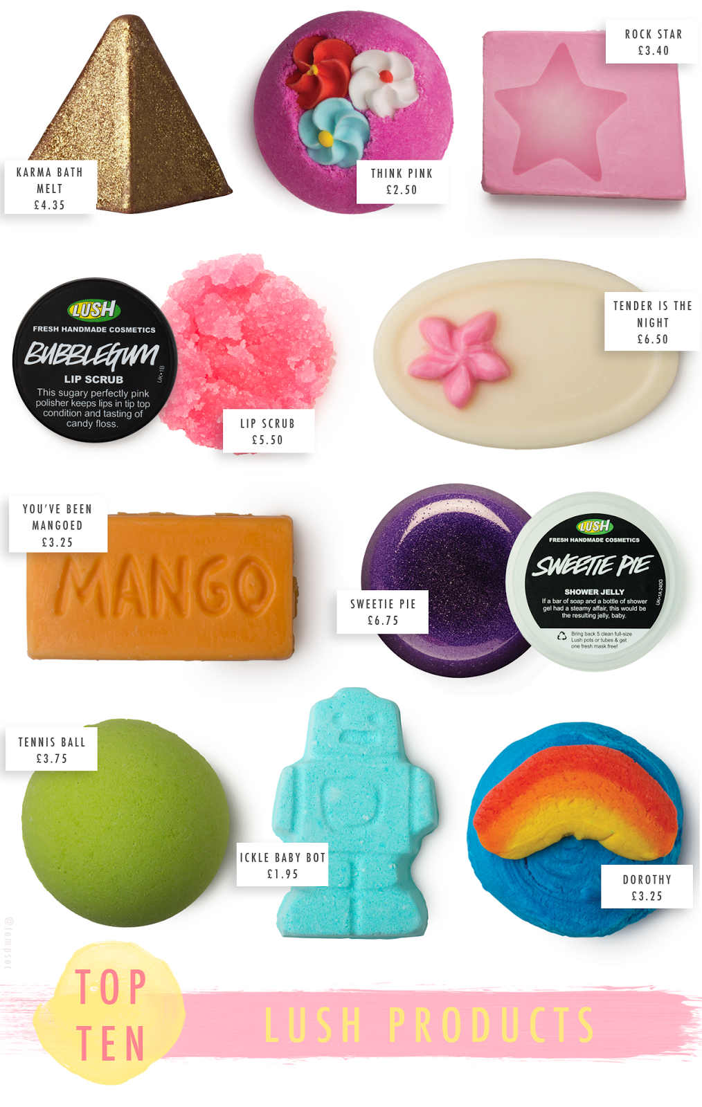 Top 10 LUSH Products TemporarySecretary UK Fashion & Beauty Blogger