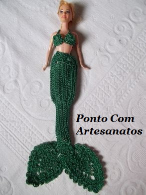 ROUPA DE BONECA Barbie Sereia em Crochê PARTE 1 