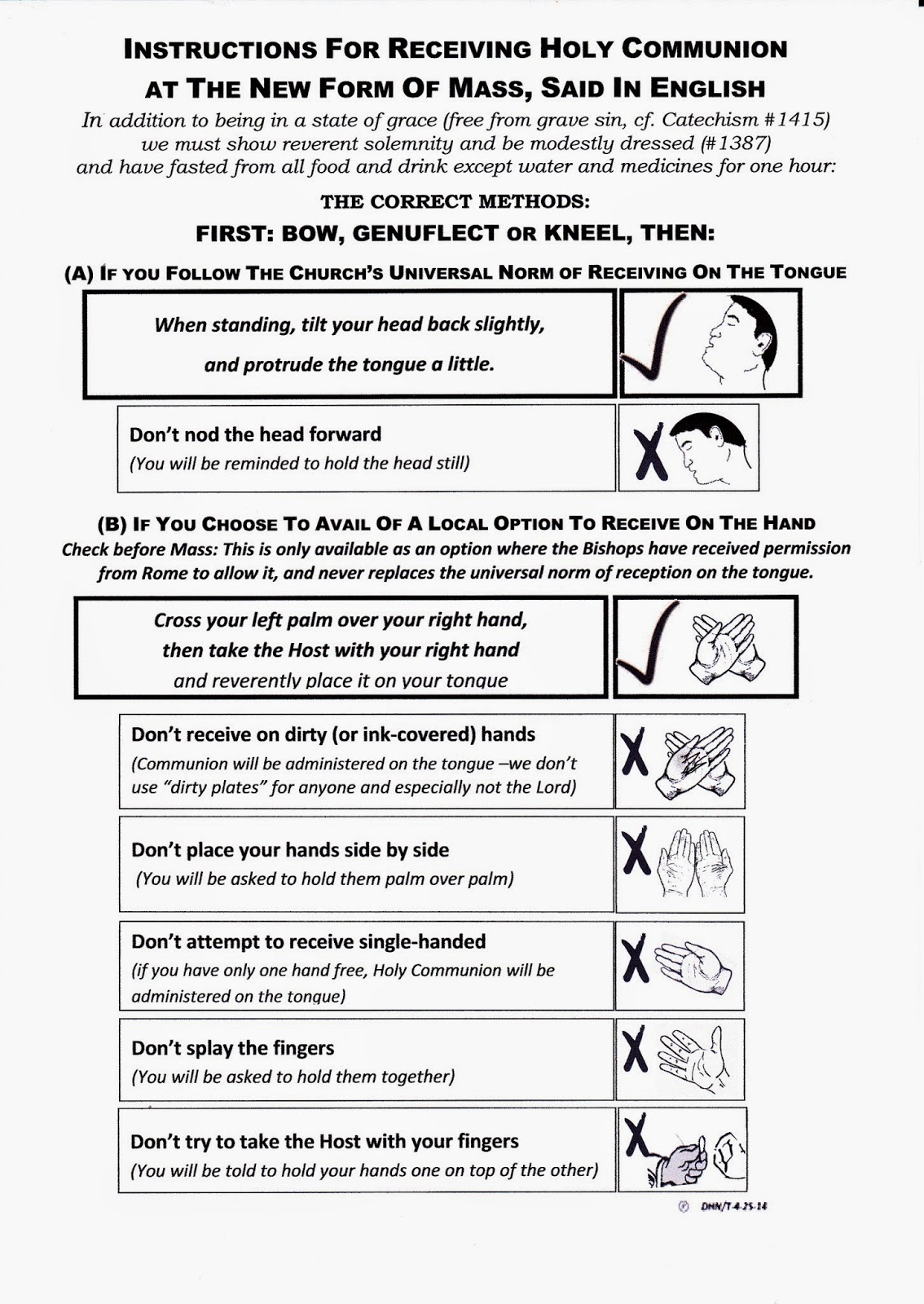Catholic Collar And Tie Manners and Methods of Receiving Holy Communion