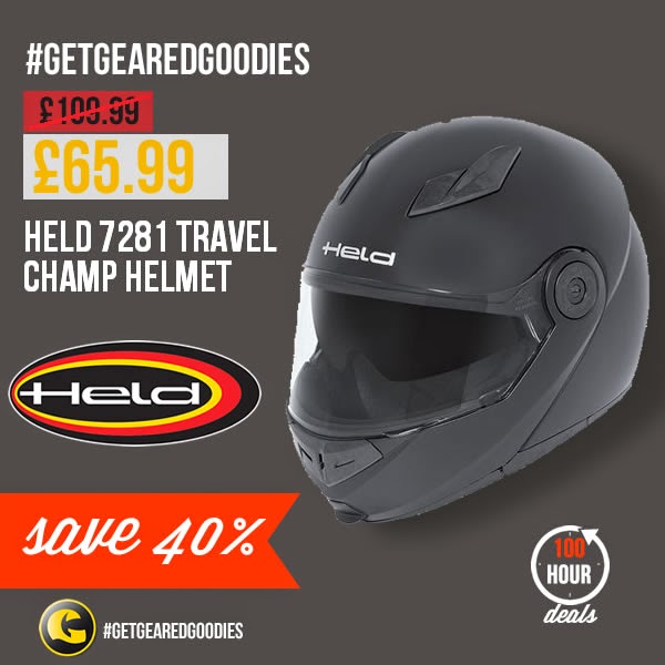 #GetGearedGoodies - Save on the Held 7281 Travel Champ helmet - www.GetGeared.co.uk