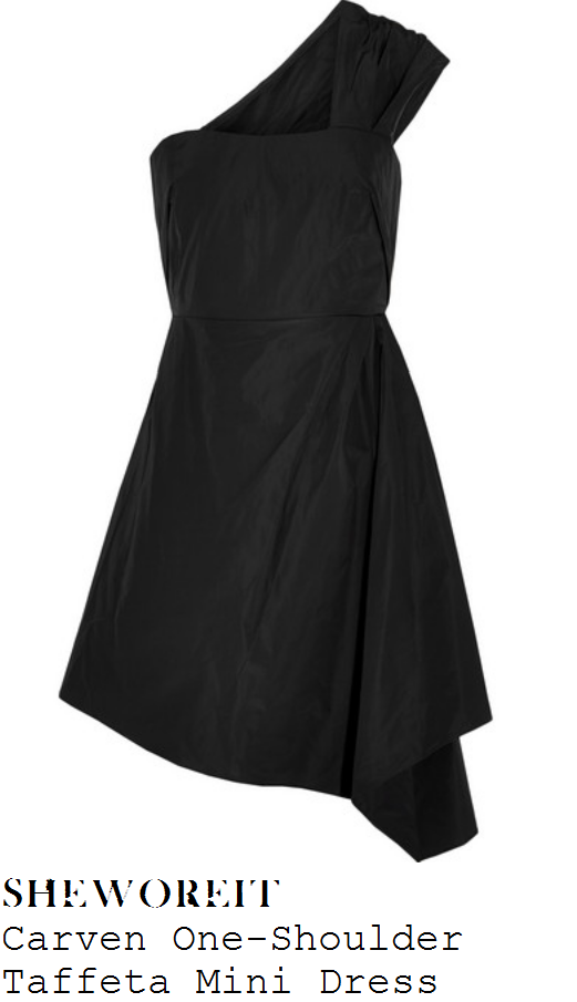 caroline-flack-black-one-shoulder-asymmetric-taffeta-mini-dress-pride-of-britain