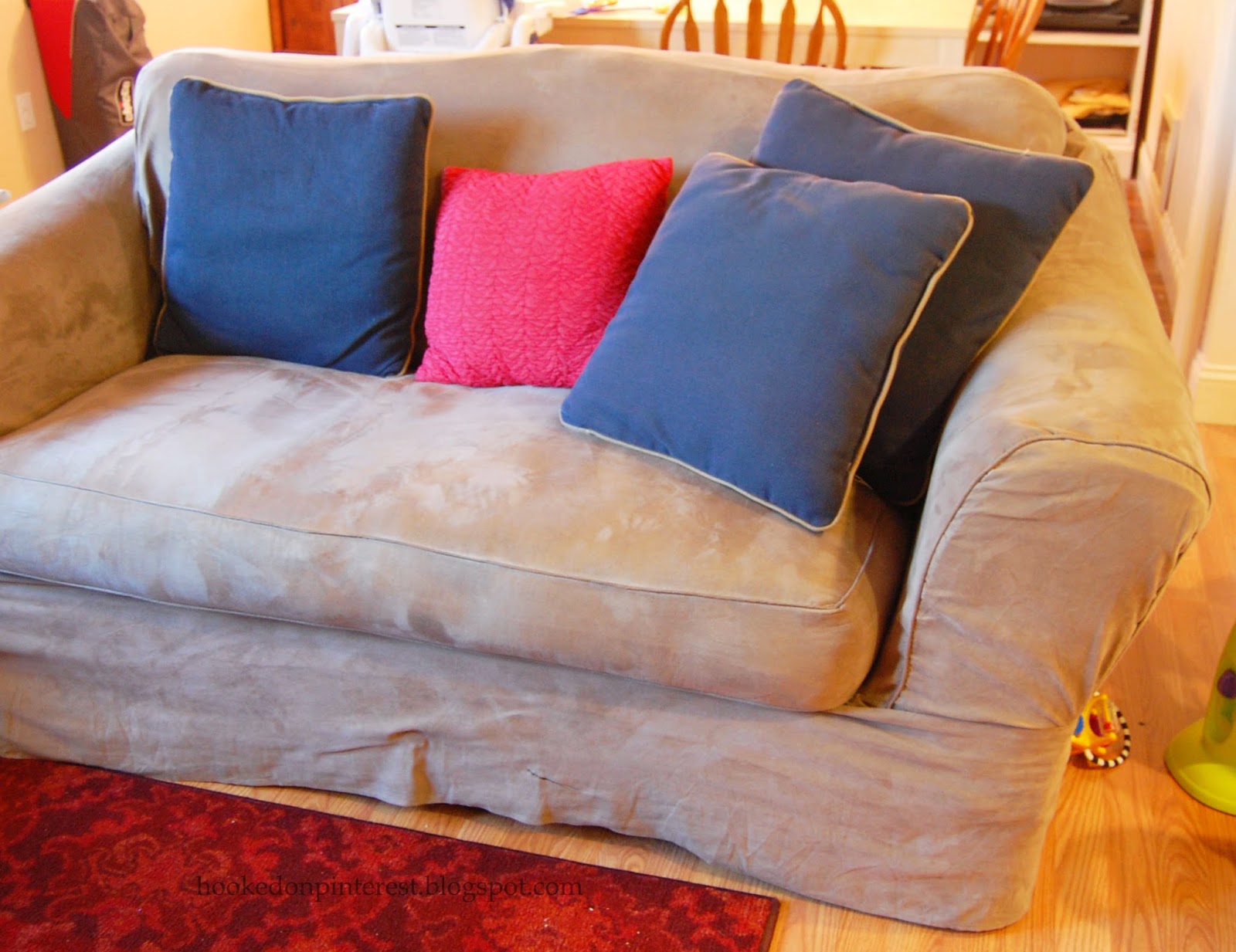 Hooked on Pinterest Quick Velcro Slipcover Fix