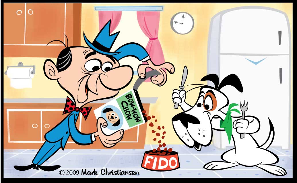 Mark Christiansen's Art and Cartoon Blog DOG FOOD COMMERCIAL "CEL"