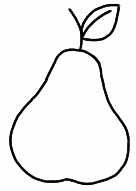 Dibujo de una pera animada para colorear - Imagui