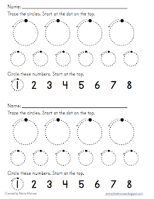 Classroom Freebies Too: Circle Tracing Practice Page