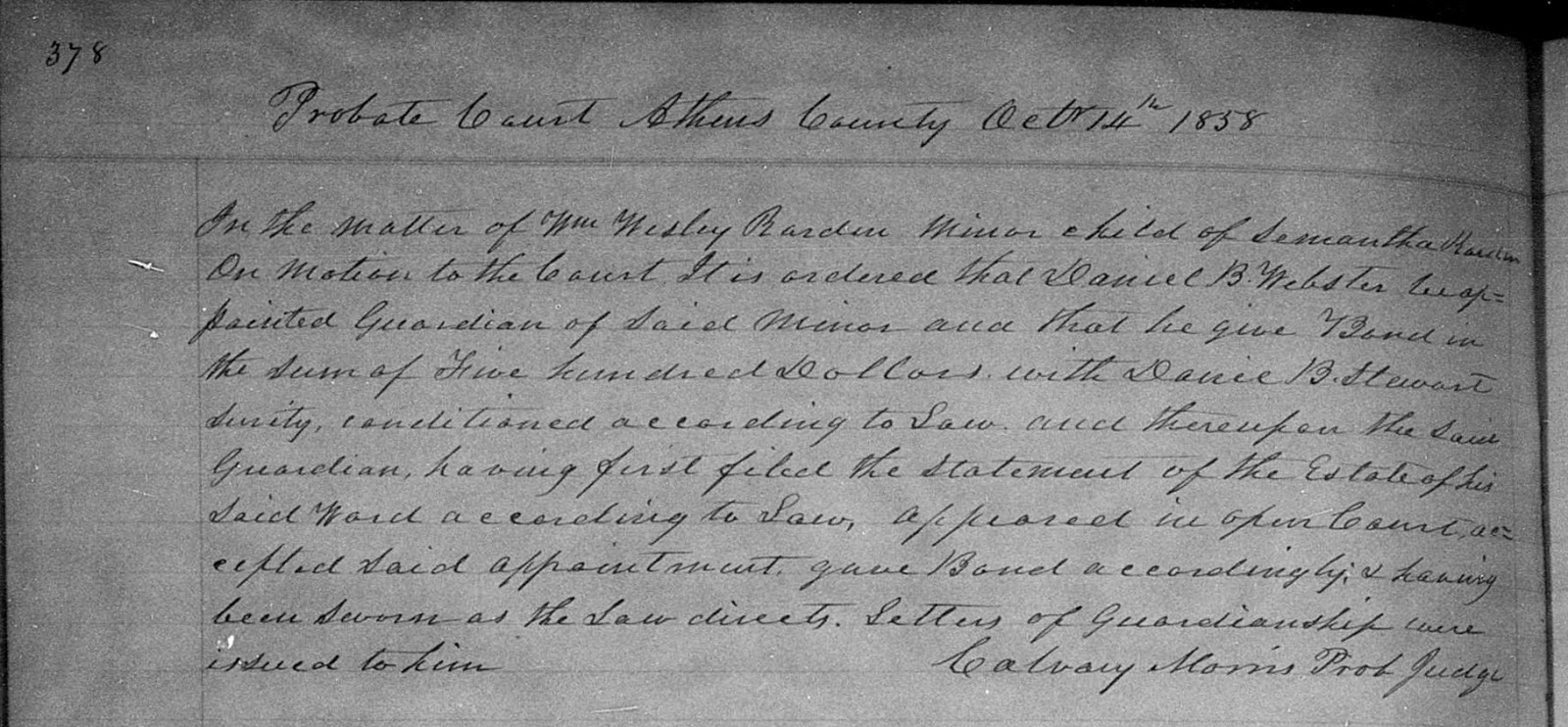 Jana's Genealogy and Family History Blog William Wesley Rardin's Guardian