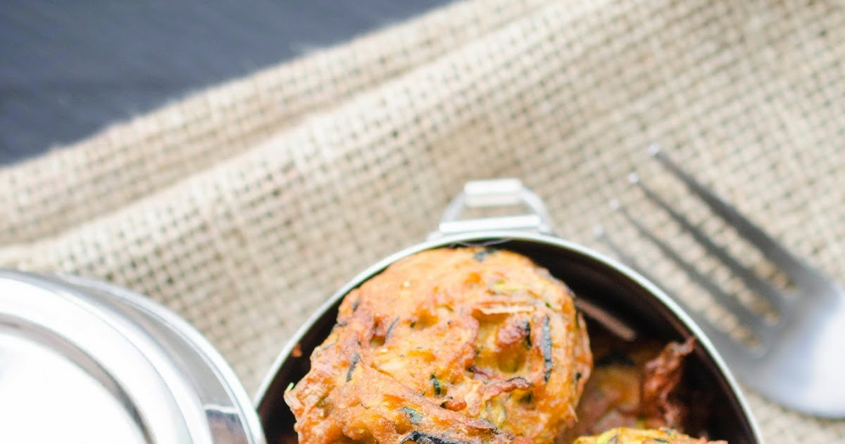 Zucchini and Onion Bhajis (Indian Spiced Zucchini and Onion Fritters or