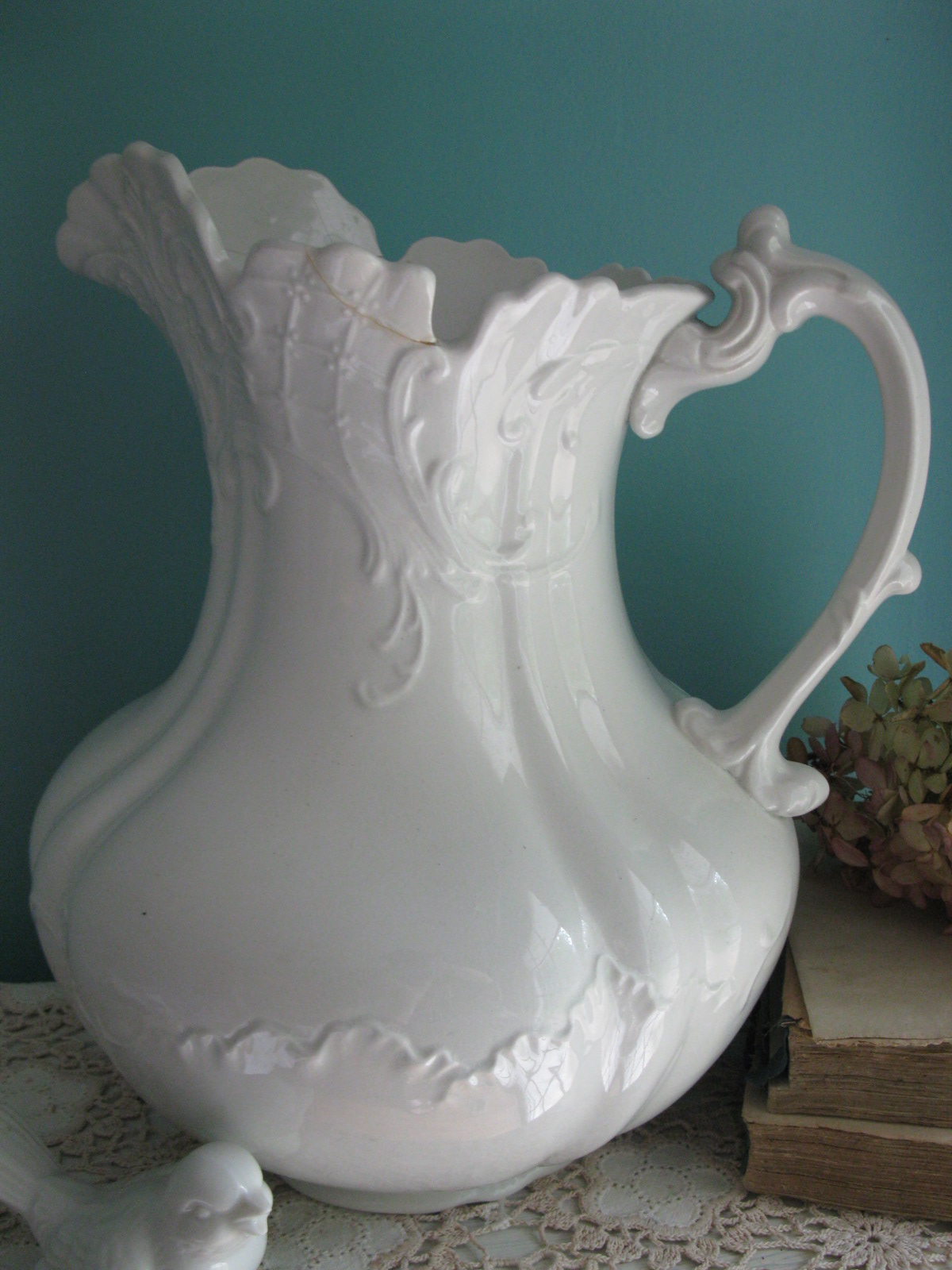 My Sparrows Nest Antique Dresden Water Pitcher