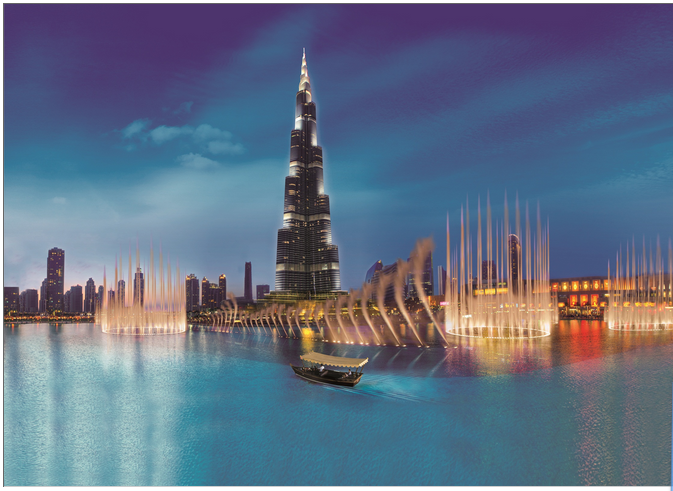 Passeio no lago das águas dançantes em Dubai Passeio no lago das águas dançantes em Dubai