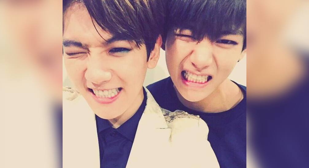 My Sunshine&mldr;: [151221] EXO’s Baekhyun and BTS’ V show off their cute