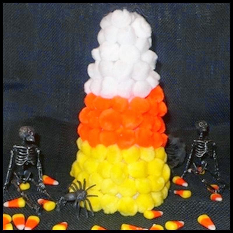 Dollar Store Crafter Pom Pom Candy Corn Tree