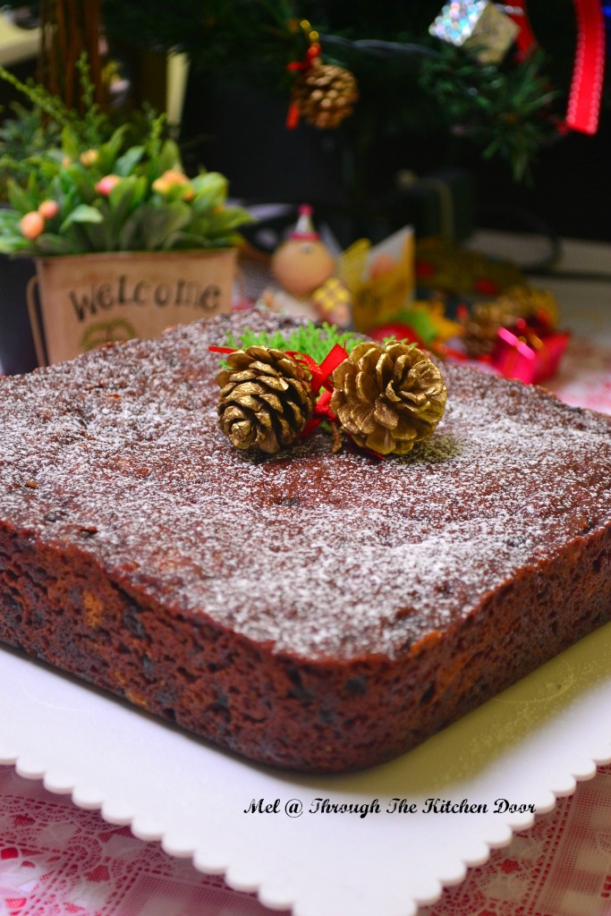 Merry christmas. traditional brandy soaked fruit cake. Through The Kitchen Door: Steamed Fruit Cake