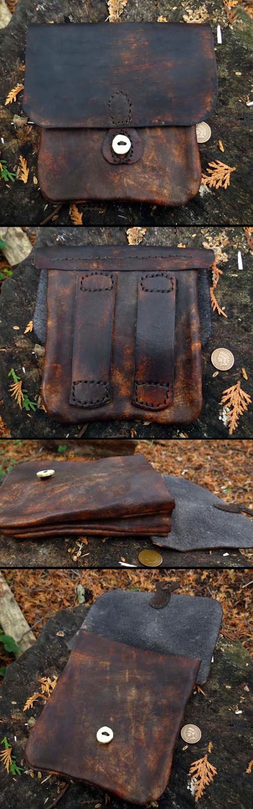 ML Knives Blog Custom Leather Belt Bag. A Vintage looking bag.