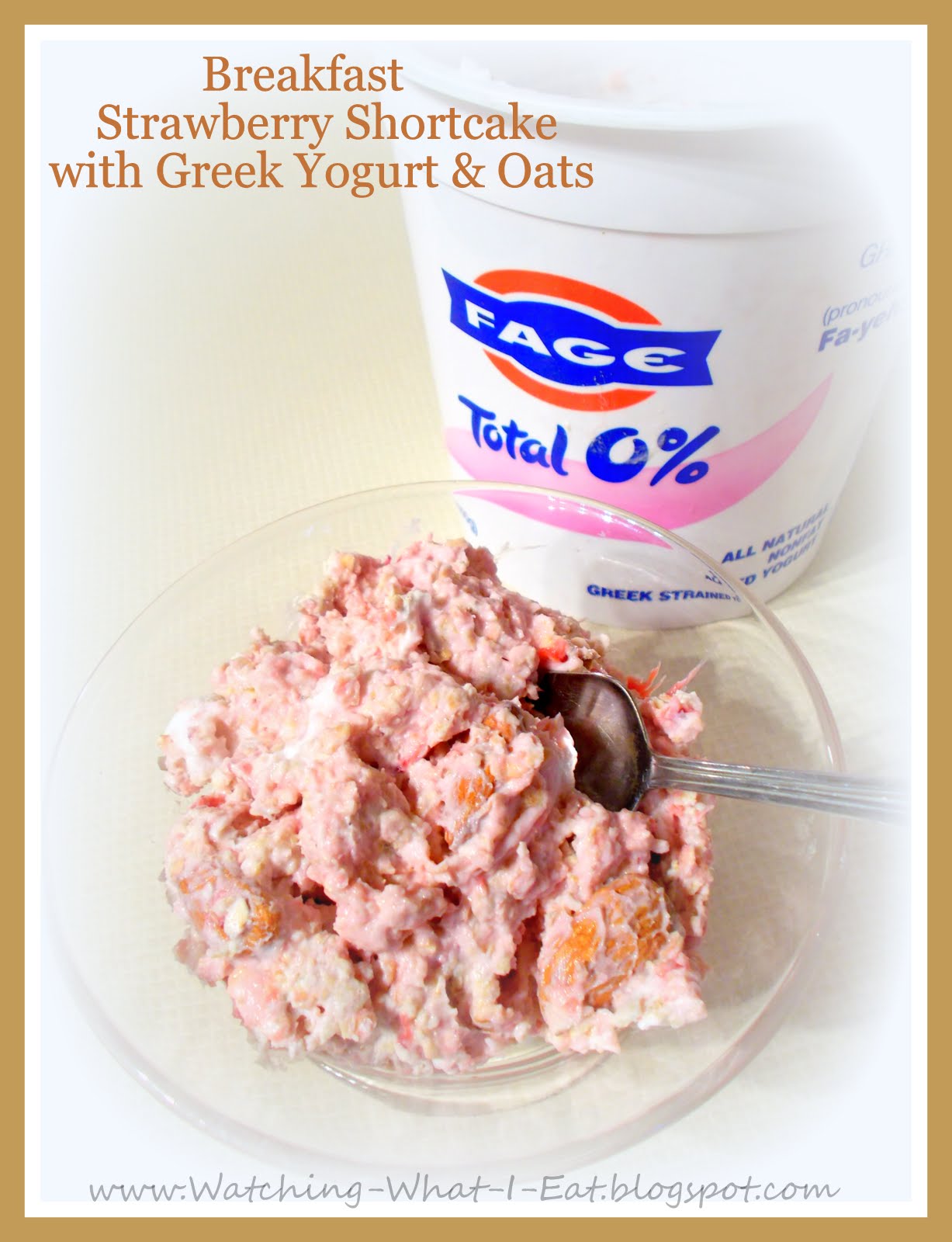 Watching What I Eat Breakfast Strawberry Shortcake with Greek Yogurt