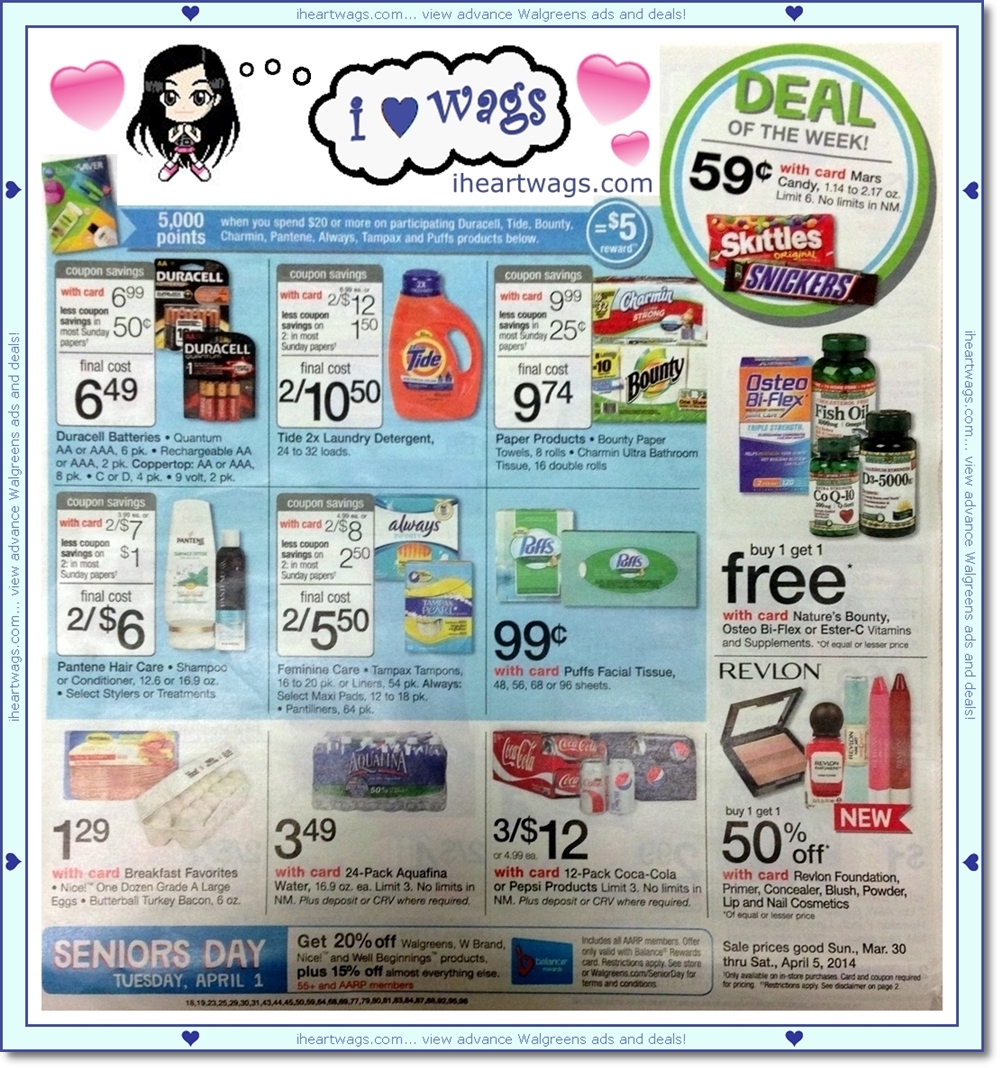 THEGREENCABBY 3/30/14 WALGREENS EARLY AD SCAN LEAK ( EXTREME COUPON