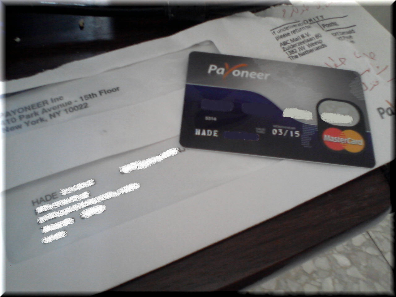    Payoneer Mastercard       +  Paypal