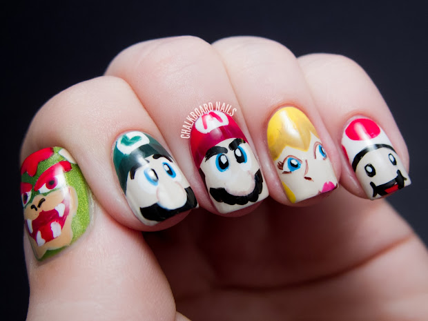 mamma mia mario character nail