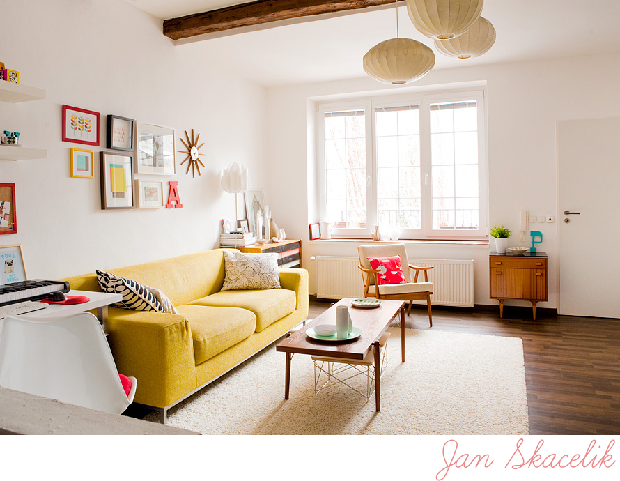 Yellow Living Room with Sofa