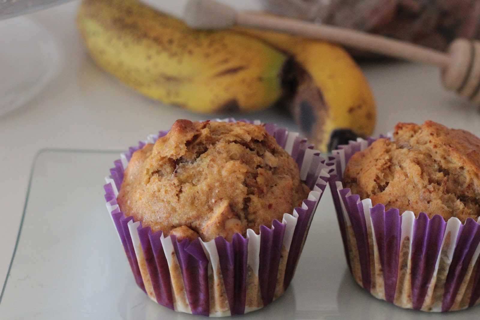 As Minhas Receitas Muffins de Banana com Farinha Integral, Amêndoas e Mel