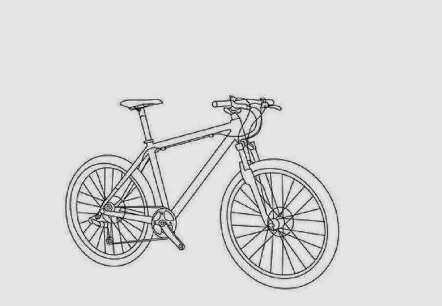 Bicycle Coloring Drawing Free wallpaper