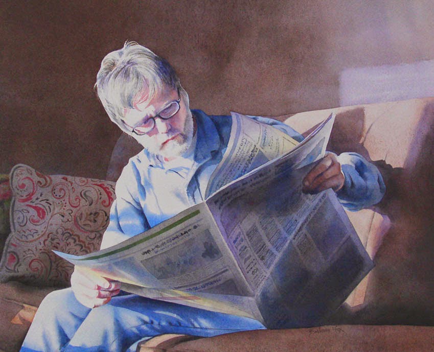Barbara Fox Daily Paintings LATE BREAKING NEWS portrait watercolor