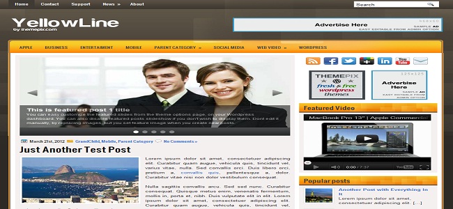 YellowLine Wordpress Theme