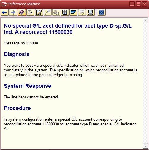 All About SAP SAP F5008 No special G/L acct defined for acct type D