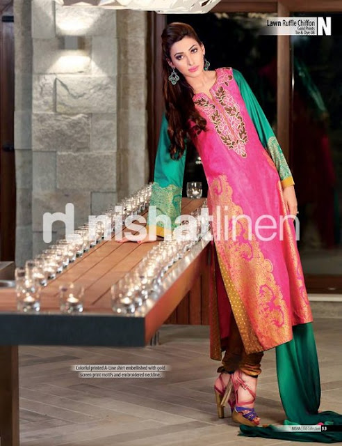 Nishat Linen Chiffon Lawn Eid Range 2013-14 For Ladies