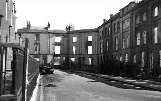 Bomb Damage in St Pauls Square Southsea.