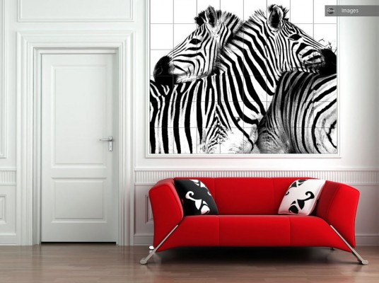 zebra hall wall tiles black white