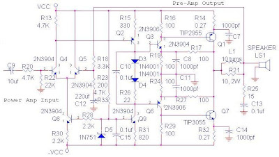 Build a 70 Watt OCL Amplifier Circuit Diagram | Circuits Diagram Lab
