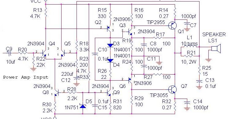 Build a 70 Watt OCL Amplifier Circuit Diagram | Circuits Diagram Lab