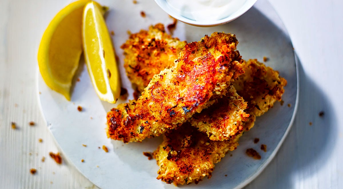 THE FAST DIET Simple 52 recipes;HOME MADE FISH FINGERS WITH LEMON MAYO