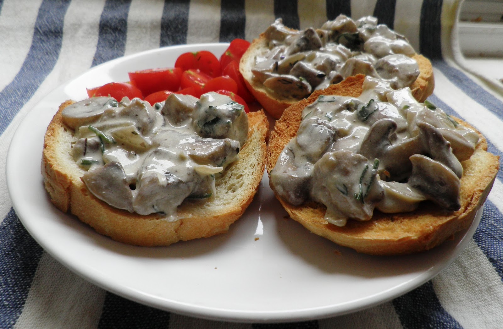Basil and Strawberry Mushroom salad with mayonnnaise