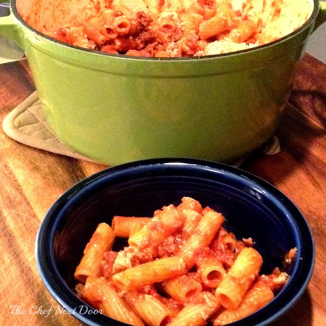 Weeknight Rigatoni with Meat Sauce