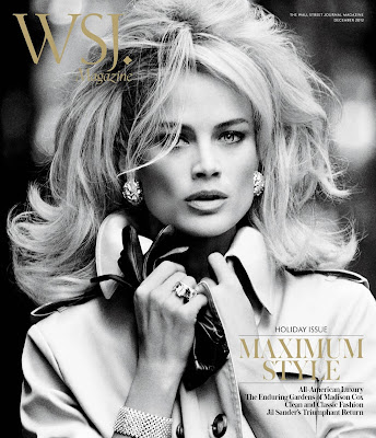 Carolyn Murphy stars as a cover girl for the December issue of he Wall Street Journal