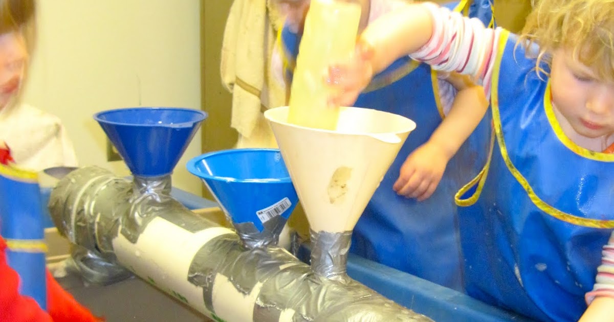 SAND AND WATER TABLES LARGE PVC TUBE WITH FUNNELS WITH ADDED TUBE