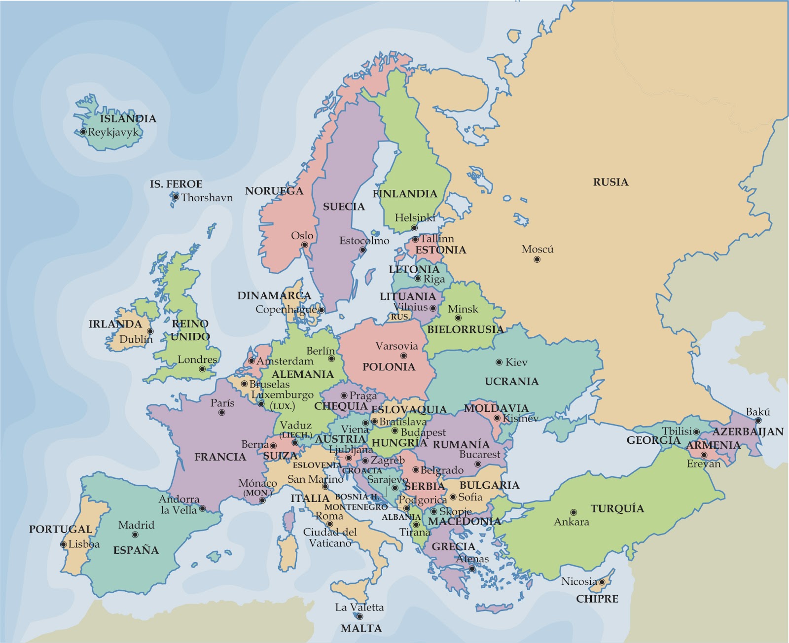 La alacena de las Ciencias Sociales: Mapa político de Europa. Países y