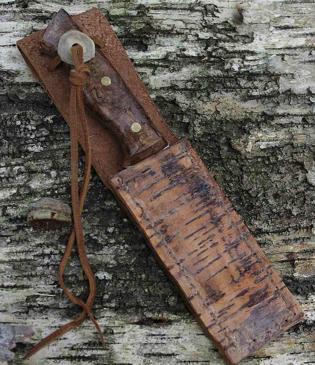 American Grouch Leather & Birch Bark Knife Sheath