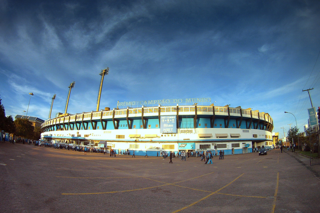 Palcos da bola (em construção): Estádio Olímpico Monumental