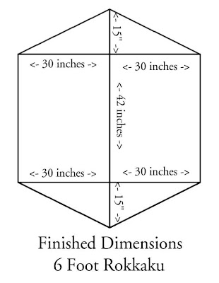 Rokkaku kite dimensions, plan, inches