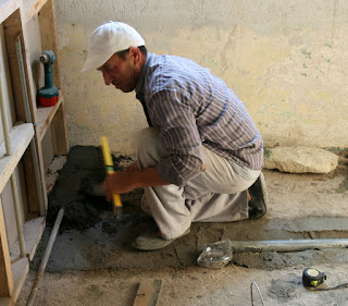 Bekir getting going with the cement Bekir getting going with the cement